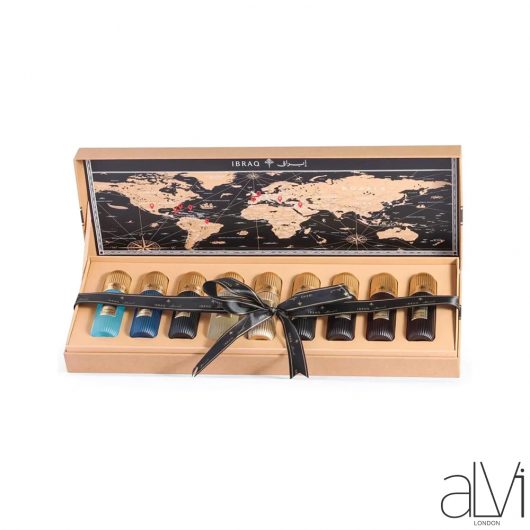 Tobacco 9 In 1 Collection Set by IBRAQ Ibraheem Al Qurashi – Luxury Arabian Perfume Gift Set