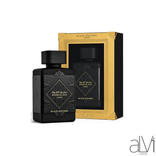 Lattafa Badee Al Oud Black Exposed Eau De Parfum 100ML unisex oriental vanilla perfume bottle and box