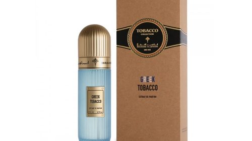 IBRAQ Greek Tobacco Eau De Parfum 100ML unisex floral fruity tobacco perfume by Ibrahim Al Qurashi bottle and box